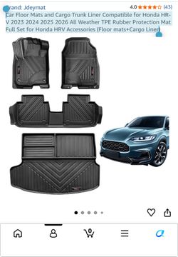 Brand: Jdeymat Car Floor Mats and Cargo Trunk Liner Compatible for Honda HR-V 2023 2024 2025 2026 All Weather