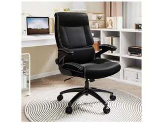❤️‍🔥 Ergonomic 500-pound leather office chair, black. $100