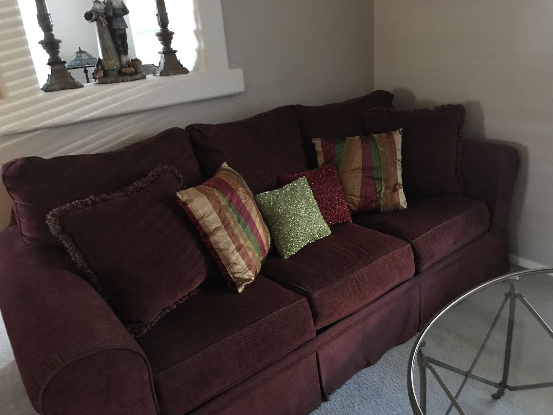 Burgundy Ashley Queen Sleeper Sofa 84” Long