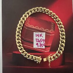 14K Yellow Gold 🇨🇺 Links Bracelet For Wedding 26.5Gr 9.75 Inches Long 