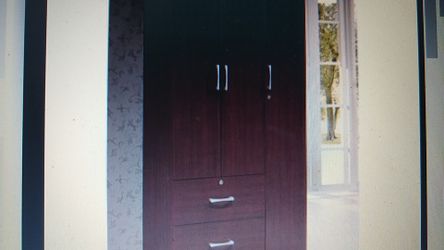 Hodedah 36" Wide 3-Door Armoire with 2 Drawers in Mahogony