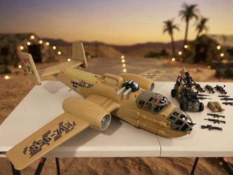 Huge Lanard The Corps! Elite Beast Bomber Plane, Tactical Jeep & Military Action Figure Lot!
