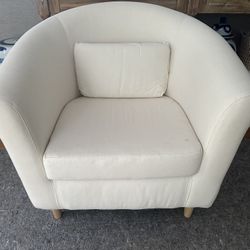 New White Barrel Chair (Pottery Barn dupe)