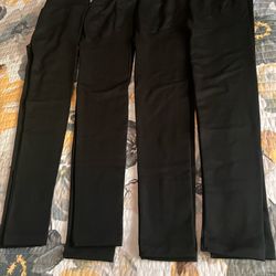 Ladies Black Leggings Size L  (4 pair)