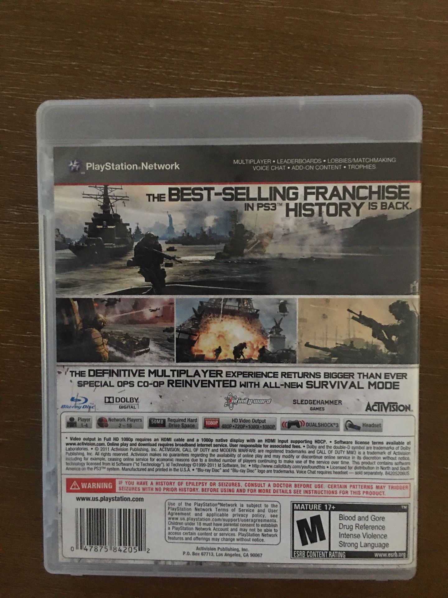 Sony PlayStation ps3 call of duty modern warfare 3