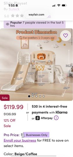Suteck Toddler Slide Playset