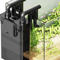 Hang on Back Aquarium Filter,Ultra-Quiet Small Canister Filter,Multi-Layered Filtration 5-30 gallon