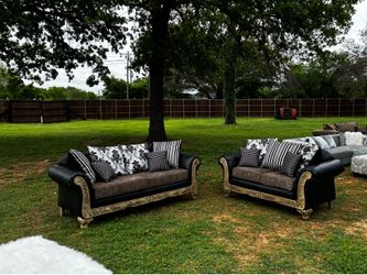 Black & Cream Victorian Style Couch Set – Brand New – $1,100