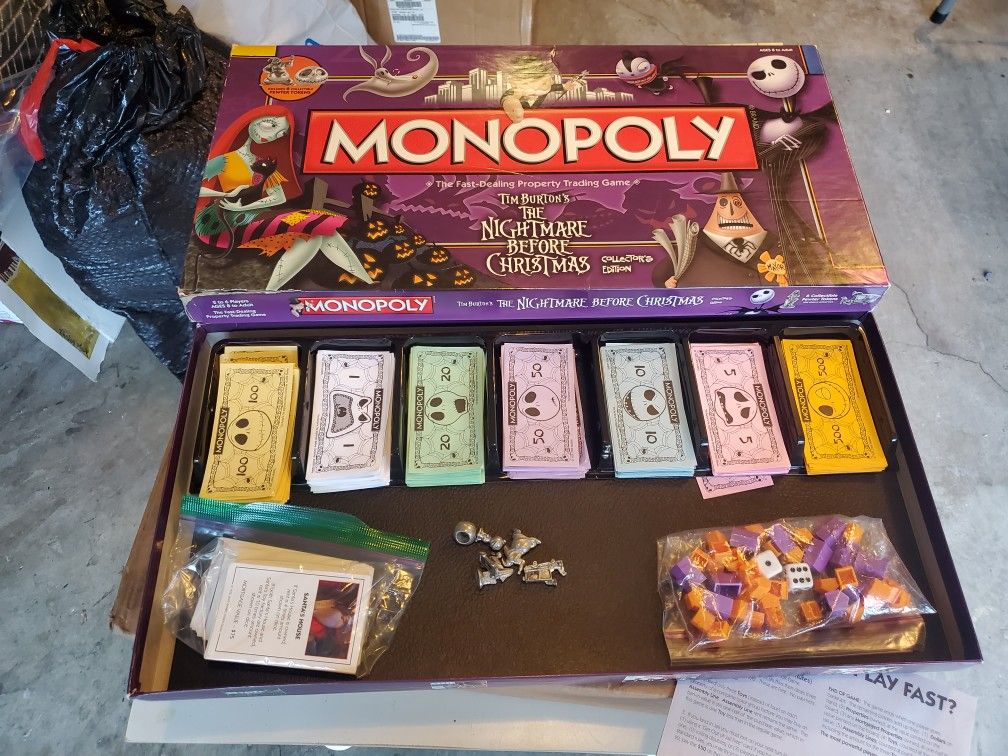 Nightmare Before Christmas Monopoly Collector's Edition Pre-owned