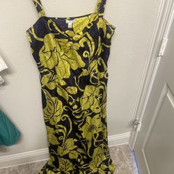 Kimchi & Blue Women’s Blue And Yellow Maxi Dress, Size 12