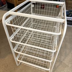 4 Drawer Wired Closet Storage White 