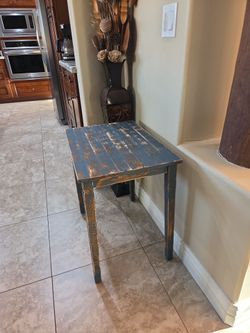 Rustic blue/gray side table