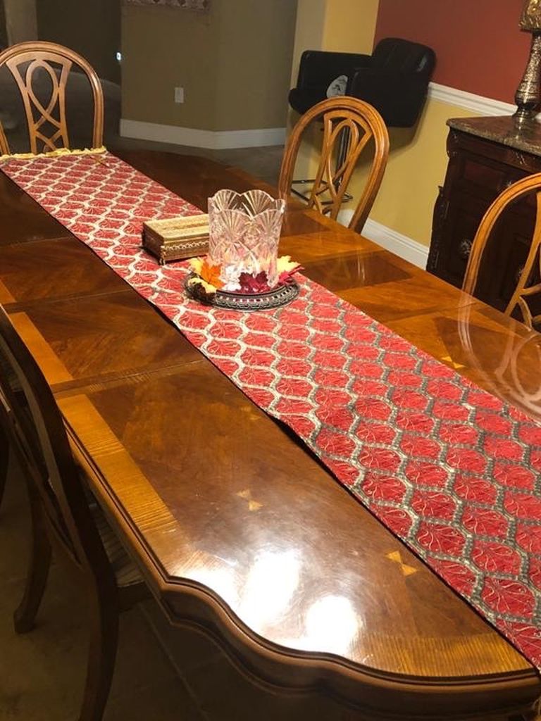 Dining Table With 6 Chairs - Two With Armrest