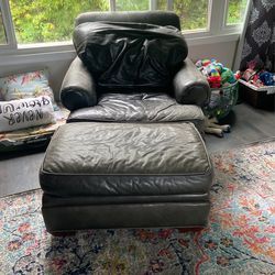 Free Leather Chair With Ottoman 