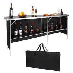 Portable Party Bar w/ Shelf & Carry Bag Used