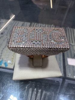 S925 Rose Gold Ring Baguette Lab Diamonds