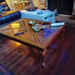 Wooden Glass Living Table 