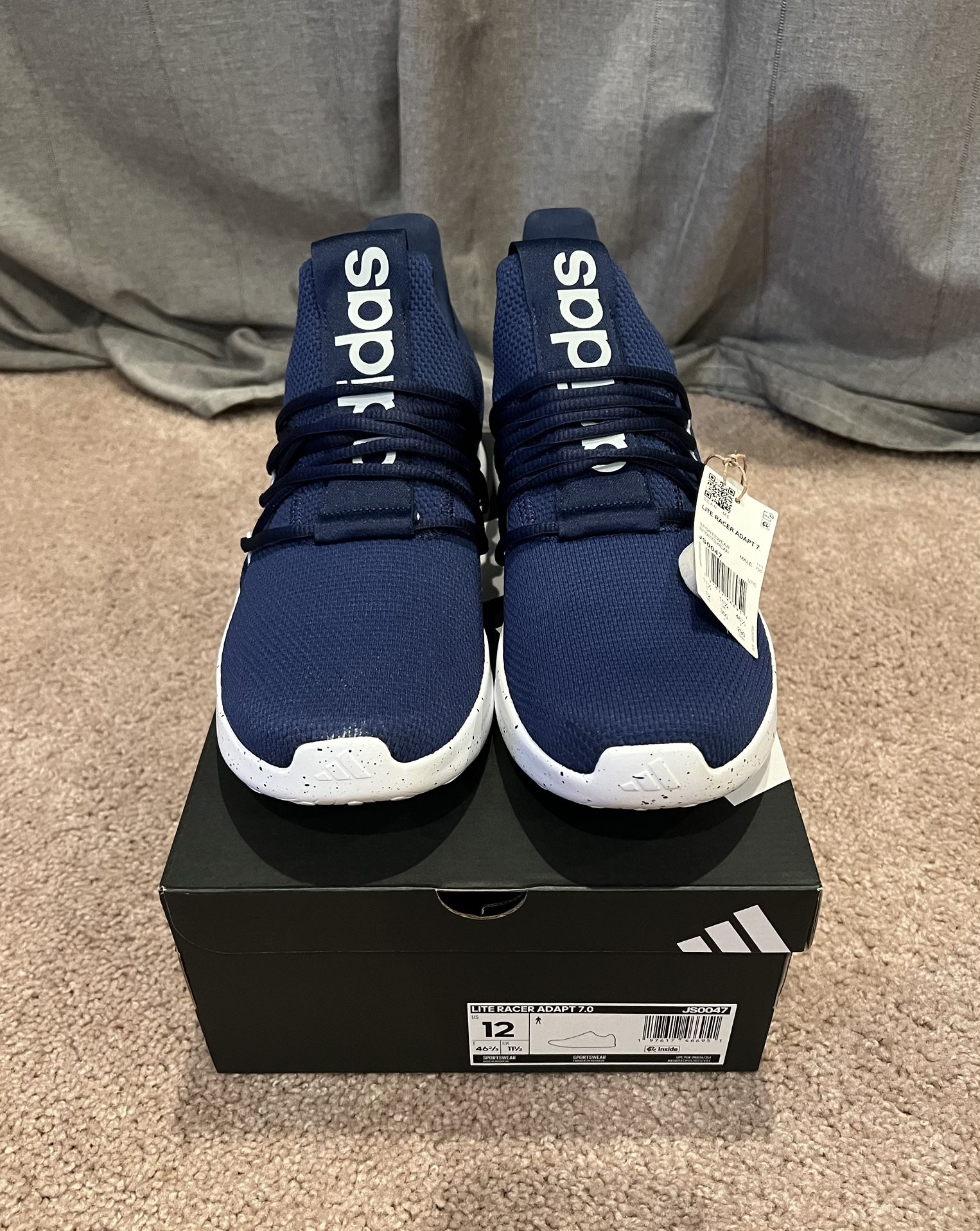 ADIDAS Men’s Lite Racer Adapt 7.0 Slip-on Shoes Size 12