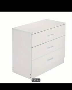 Storage Dresser with Drawers Organizer Closet Chest Modern White 3 Drawer Dresser for Bedroom, Living Room