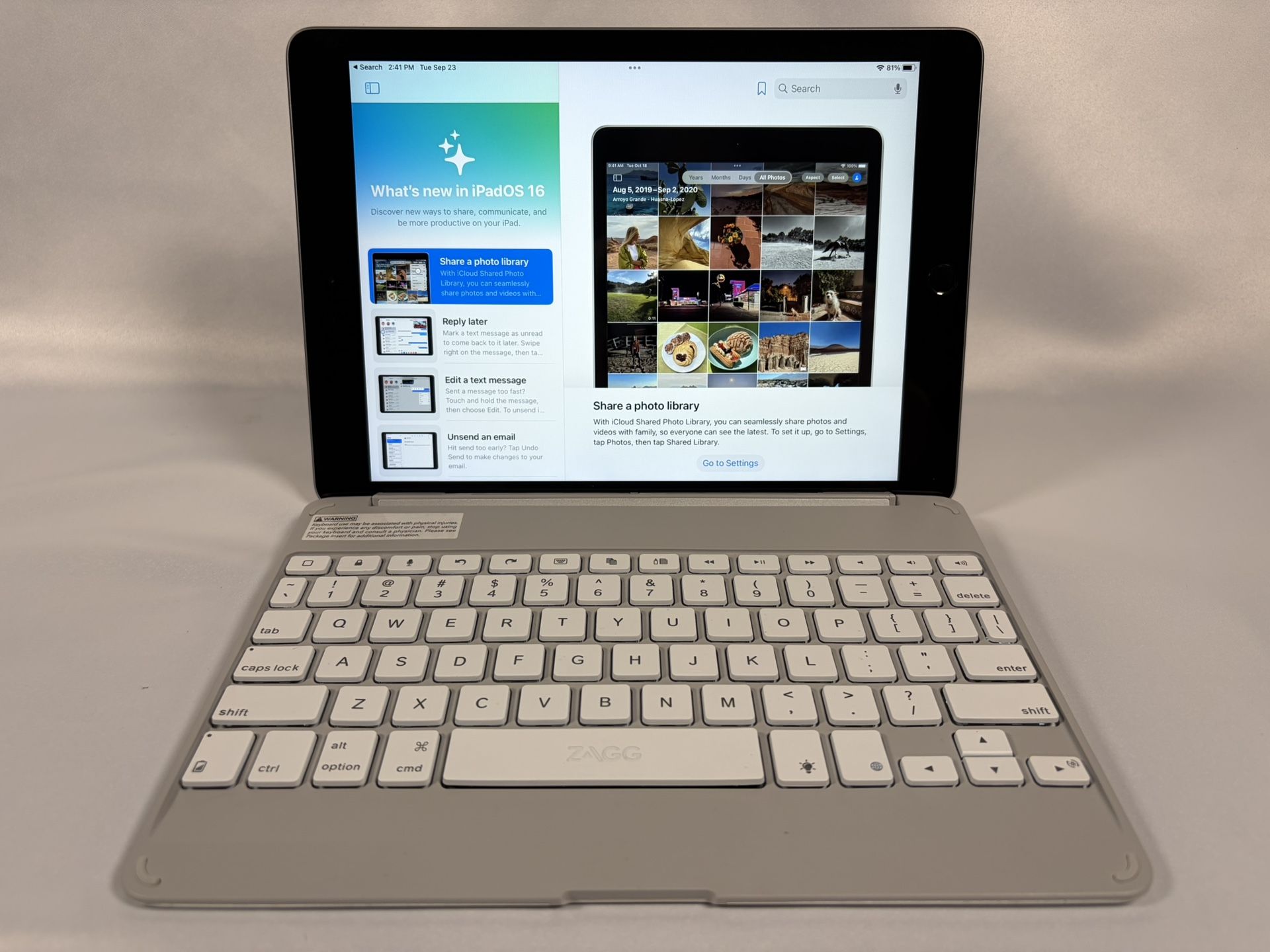 Apple iPad (6th generation) 32GB, WiFi 9.7in Space Gray /w bundle