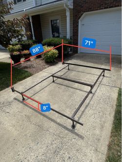 Stretchable brown metal bed frame