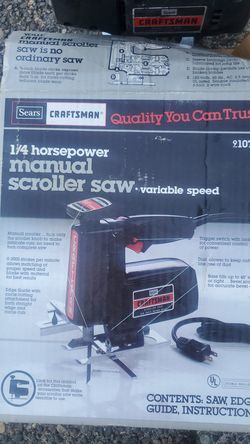 Craftsman manual scroller saw variable speed