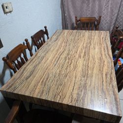 Nearly used Heavt Duty Marble Long 6 Chairs Dining Table