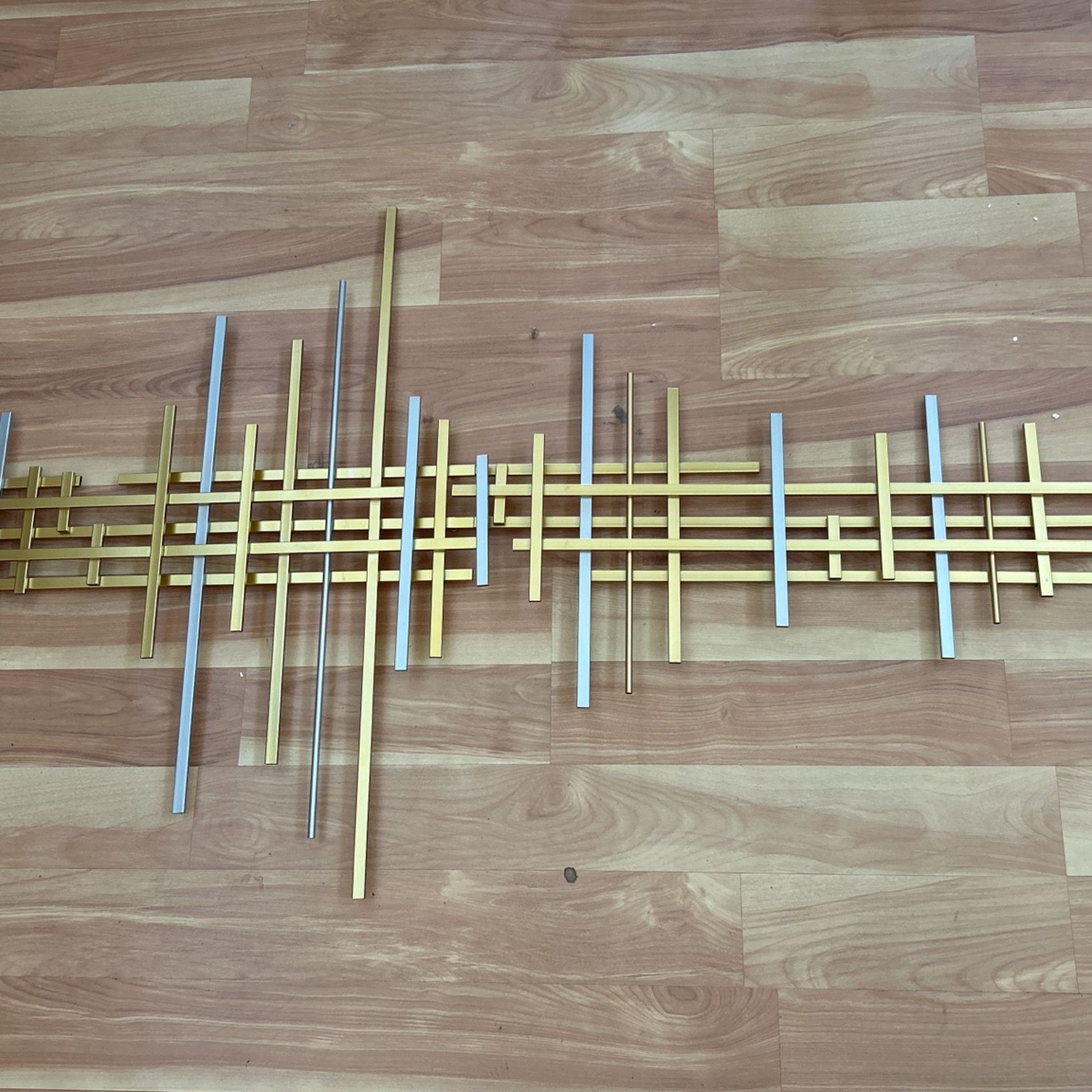 Metal Wall Decor 84”x30” Above Bed Art Gold Silver Home decor