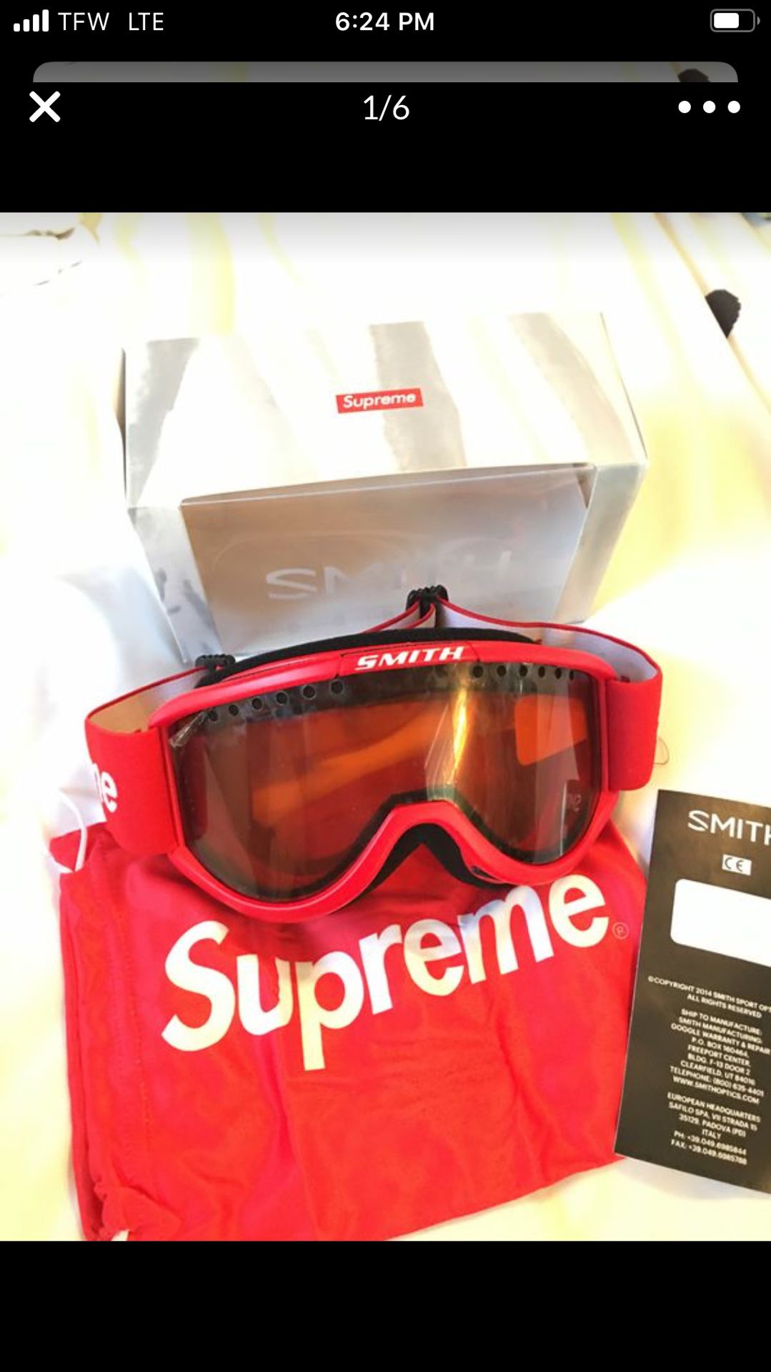 Supreme smith goggles