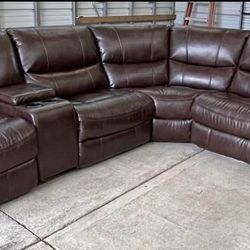 100% Leather sectional sofa