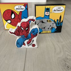 Spider Man & Batman Room Decor