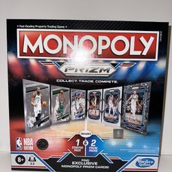 New Monopoly Panini Prizm: NBA Trading Card Edition Sealed Board Game - IN HAND