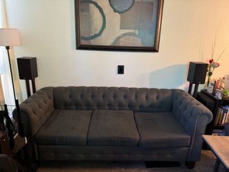 Gray Tufted Chesterfield Sofa