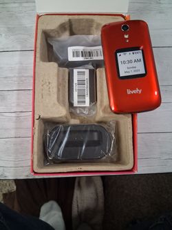 Lively Flip Cell Phone Red with Accessories