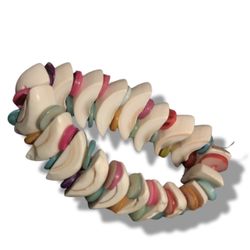 Funky Multicolored Ceramic Button Bracelet