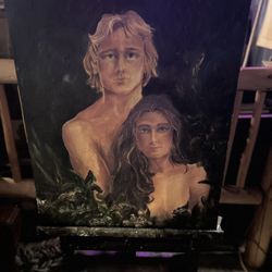 Old Painting Heavy Impasto Texture 36 Inch’s Tall 30 Wide Can’t See Signature 