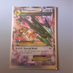 Pokemon TCG - XY Roaring Skies M Rayquaza ex Ultra Rare Holo Card - 76/108 NM Comes With Hard Case And Sleeve 