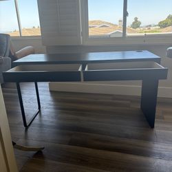 IKEA two drawer computer desk black