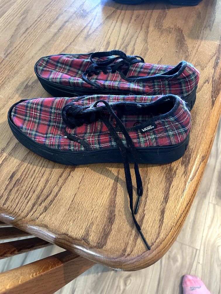 Plaid Vans...size 9 To 10