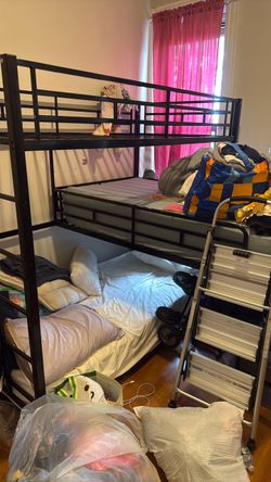 Black Metal Triple Bunk Bed Frame