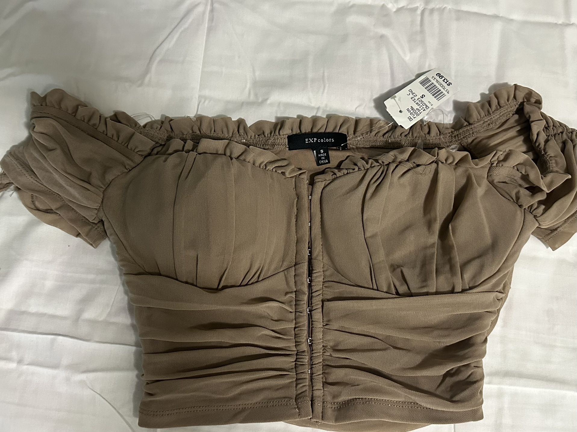 New Brown Crop Top- SMALL