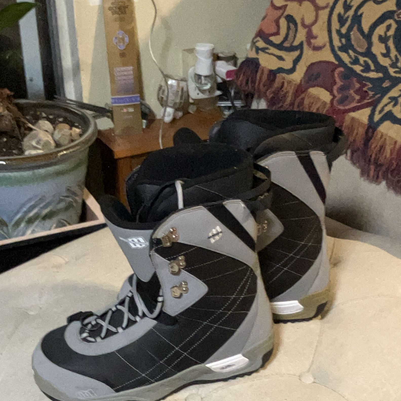 Black and Gray Winter Snow Boots