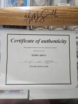 Bobby Smith Autographed Baseball Bat