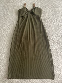 Green dress with slit