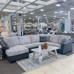 Bilgray Pewter 3-Piece LAF Sectional ( Raf and Laf sectional & couch sofa, loveseat, recliner options