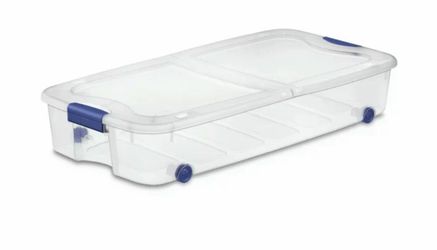 Clear Under-Bed Storage Container with Wheels
