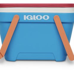 Igloo 25 QT Picnic Basket Cooler, Pink and Blue