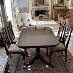 Dining table with six chairs