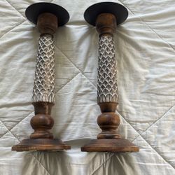 Wood Candle Holders 