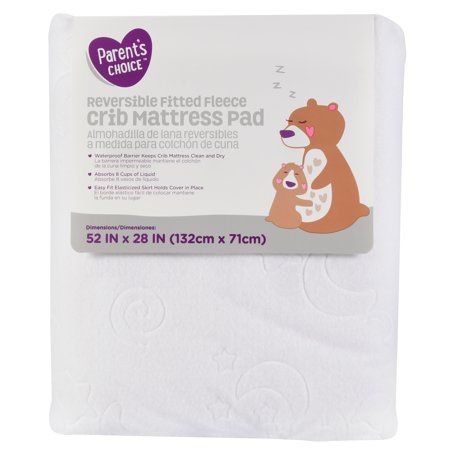 Reversible fleece crib mattress pad